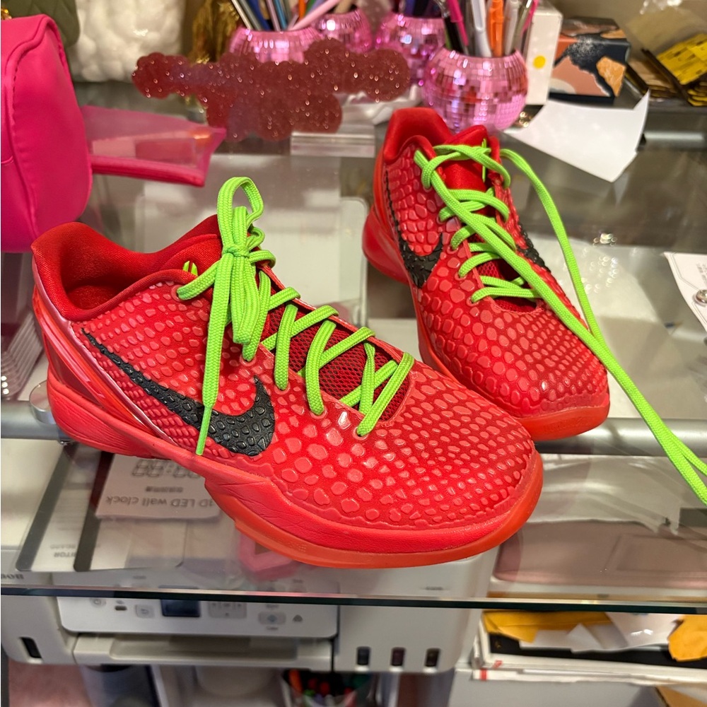 Nike Red and Green Sneakers with Breathable Mesh